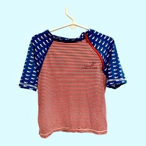 Vineyard Vines Red and Blue Rashguard Swim Shirt